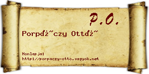 Porpáczy Ottó névjegykártya
