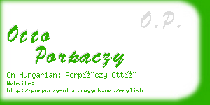 otto porpaczy business card